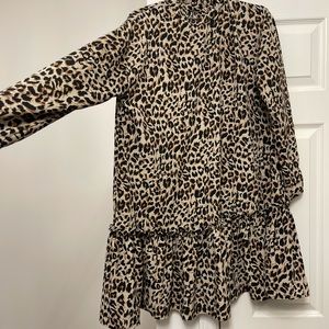 Asos Leopard Dress 8 Long Sleeve Oversized